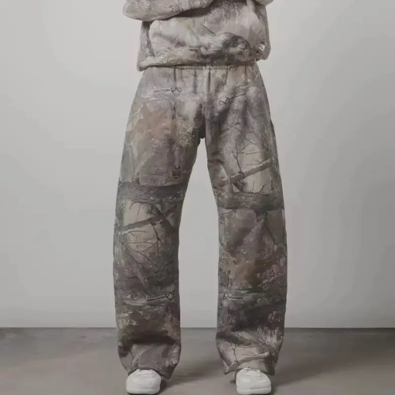 Y2K Leaves Pattern Baggy Casual Pants