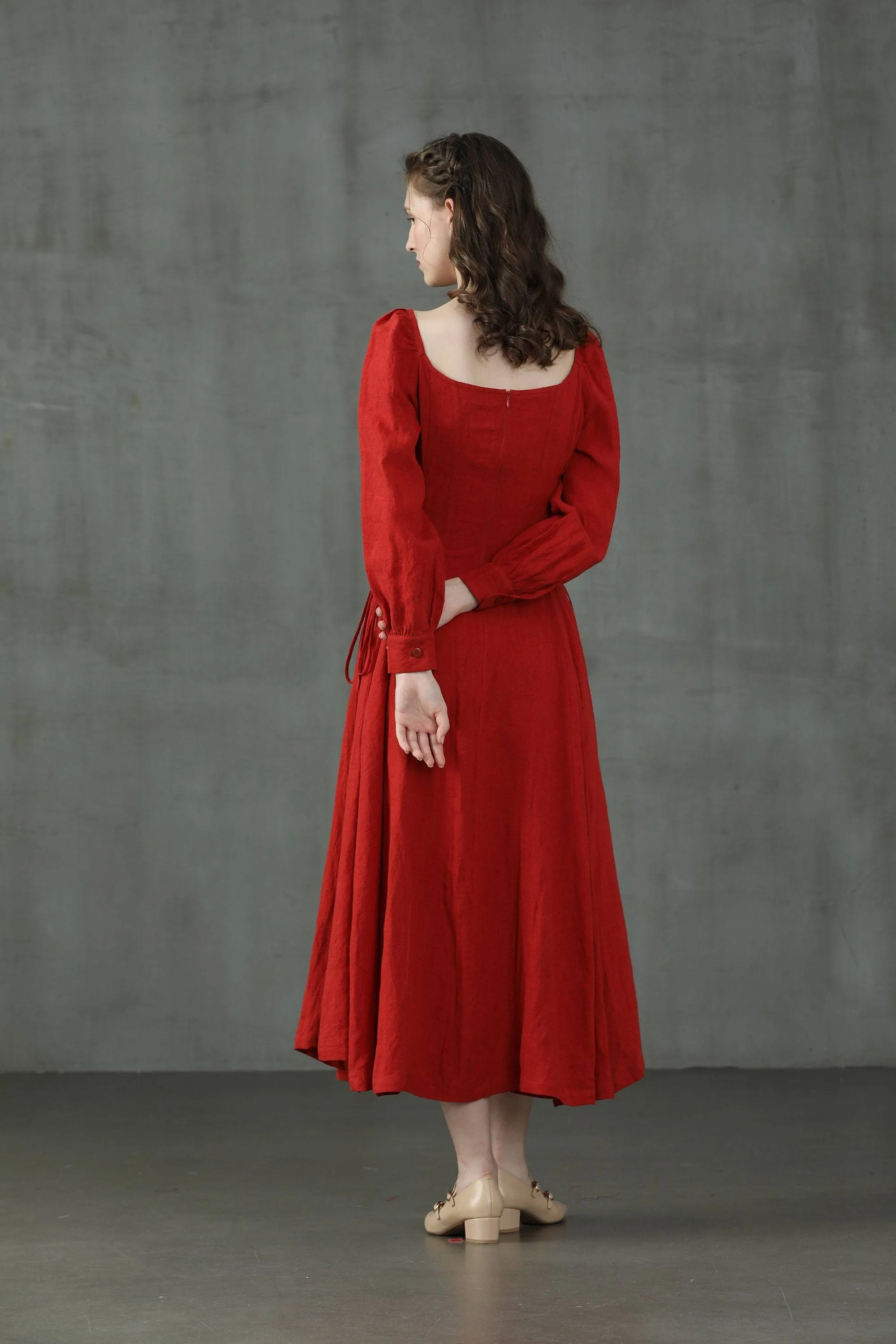 Ylang 15 | maxi Lace-up linen dress